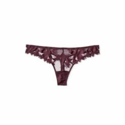 Victoria’s Secret Victoria's Secret Embroidered Thong Panty Dark Violet -Victoria's Secret Shop unnamed file 953